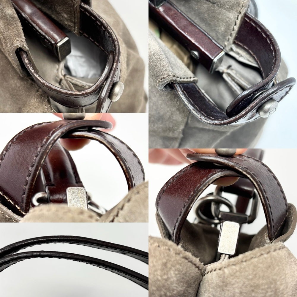 Fendi Peekaboo Top Handle Bag Dove Grey Suede Medium Silver Hardware - Picture 16 of 16